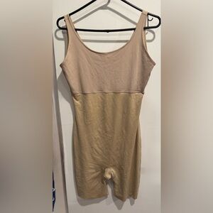 SPANX Hide & Sleek Slip suit Shapewear Nude Mid thigh smoother compression sleek
